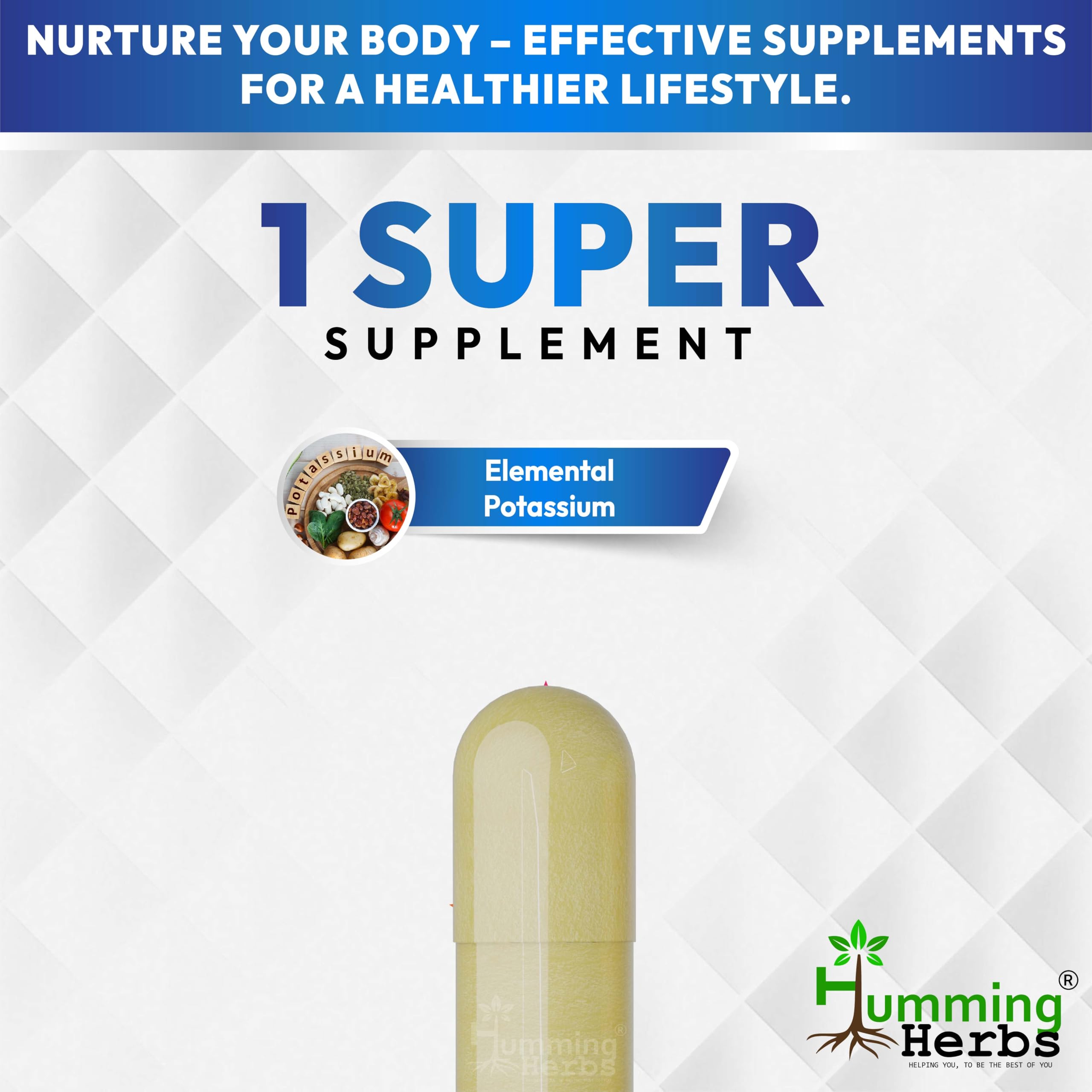 Humming Herbs Potassium Citrate Capsules with other supplements