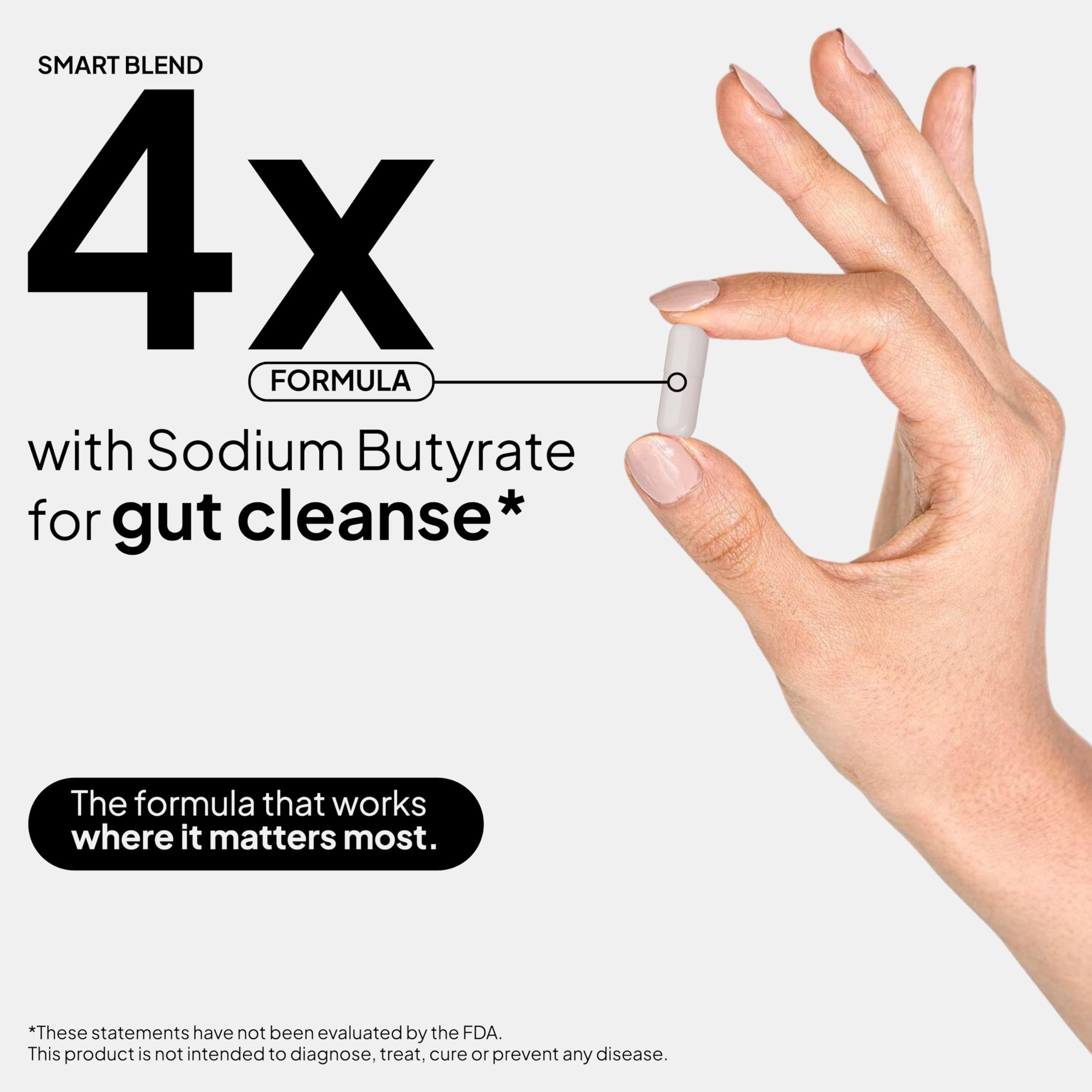 Humming Herbs Sodium Butyrate+ 4-in-1 Formula capsules on a table