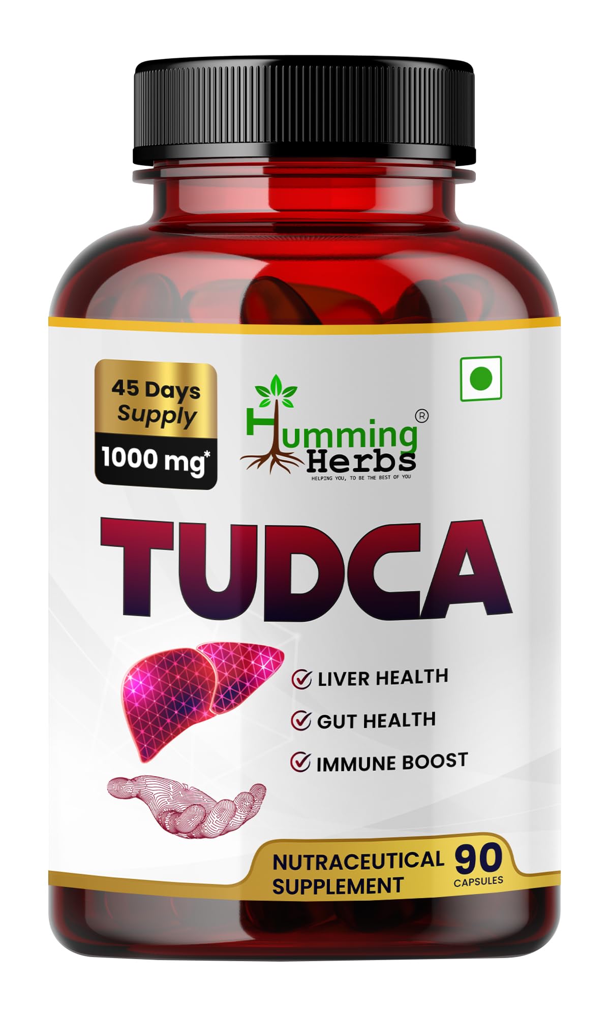 Humming Herbs TUDCA Bile Acid Supplement 1000mg front view