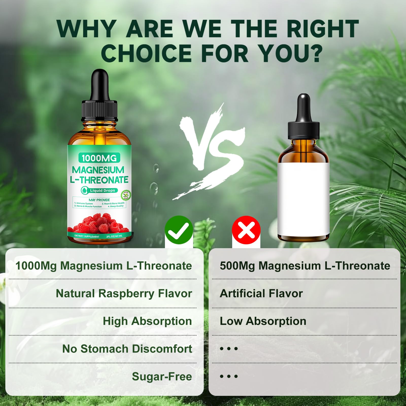 HUNJIXQ Magnesium L-Threonate Liquid Supplement ingredients list