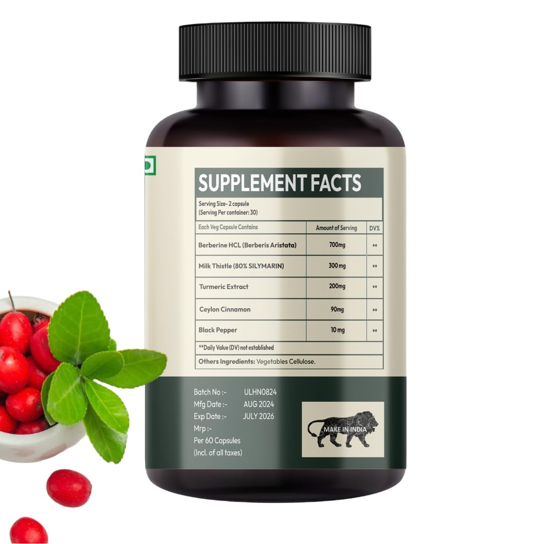 HURBIX NUTRITION Berberine 1300 mg capsules in packaging