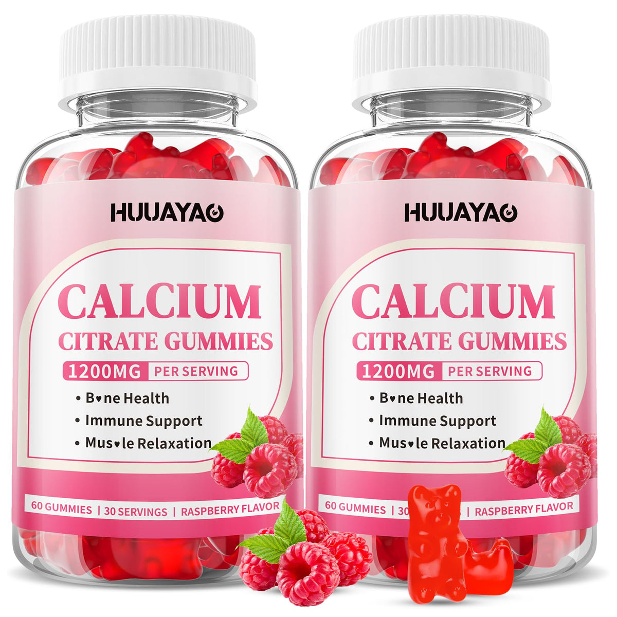 HUUAYAO Calcium Citrate Gummies 1200mg front view