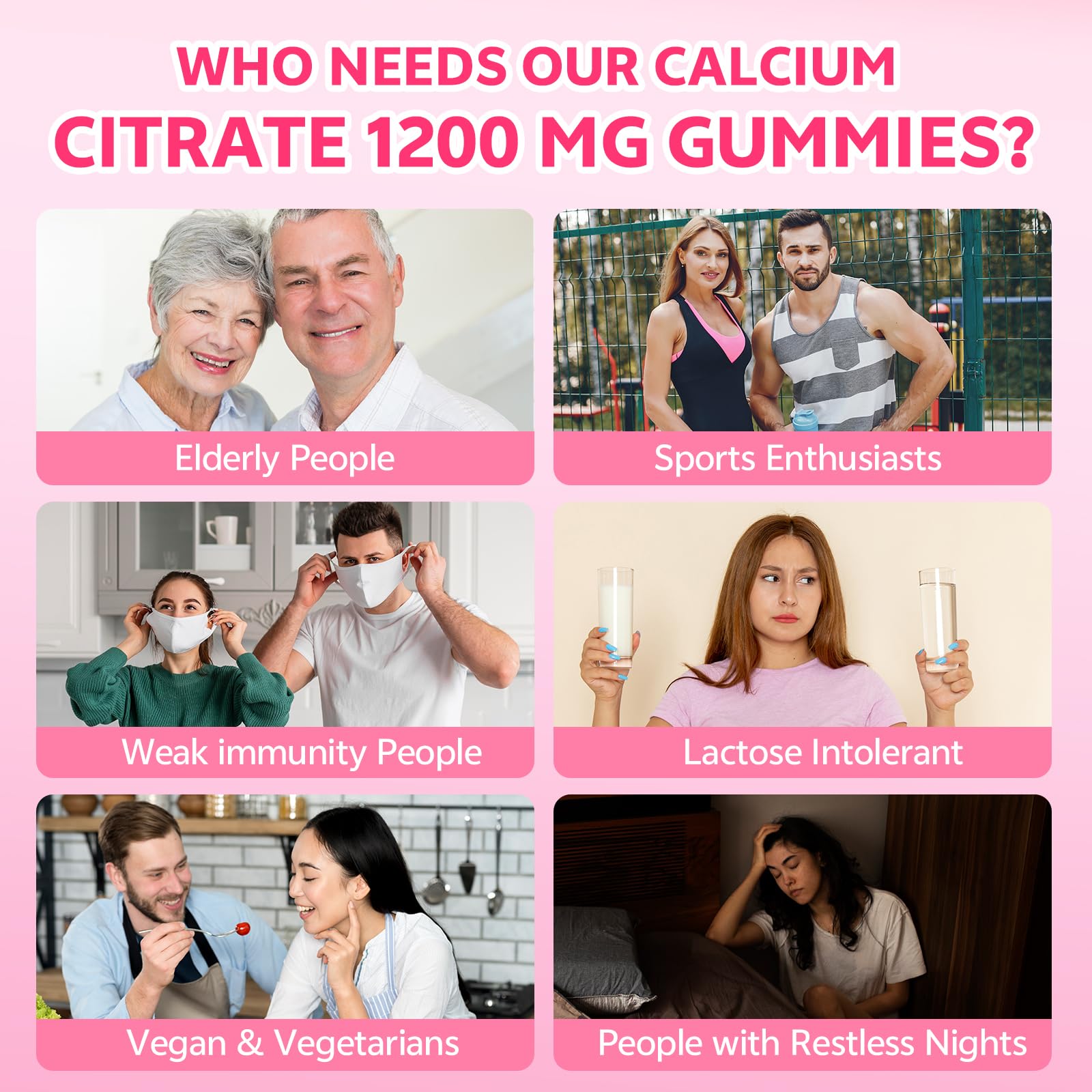 HUUAYAO Calcium Citrate Gummies 1200mg nutritional information