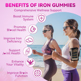 HUUAYAO Iron Gummies nutritional information label