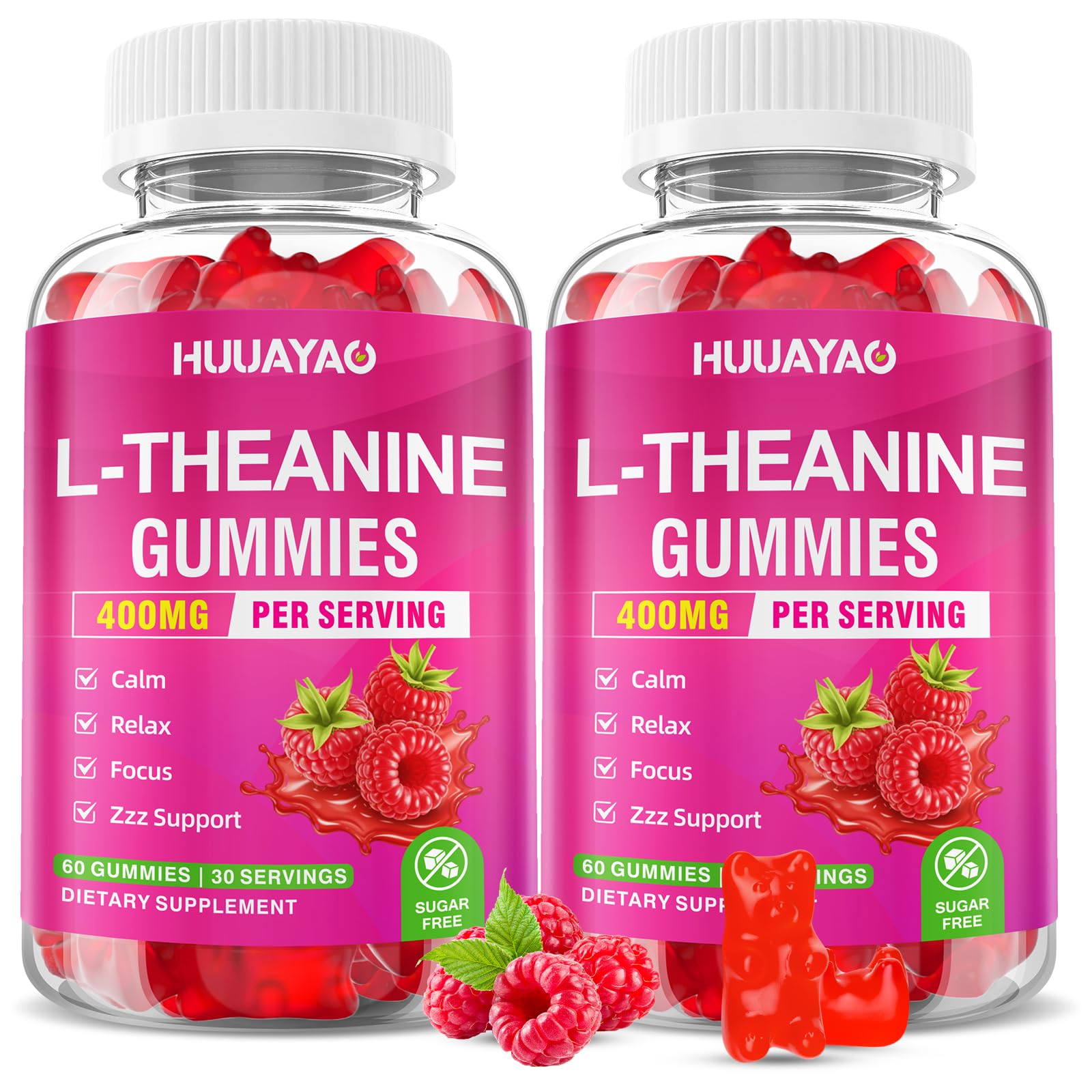 HUUAYAO L-Theanine Gummies 30 count front view