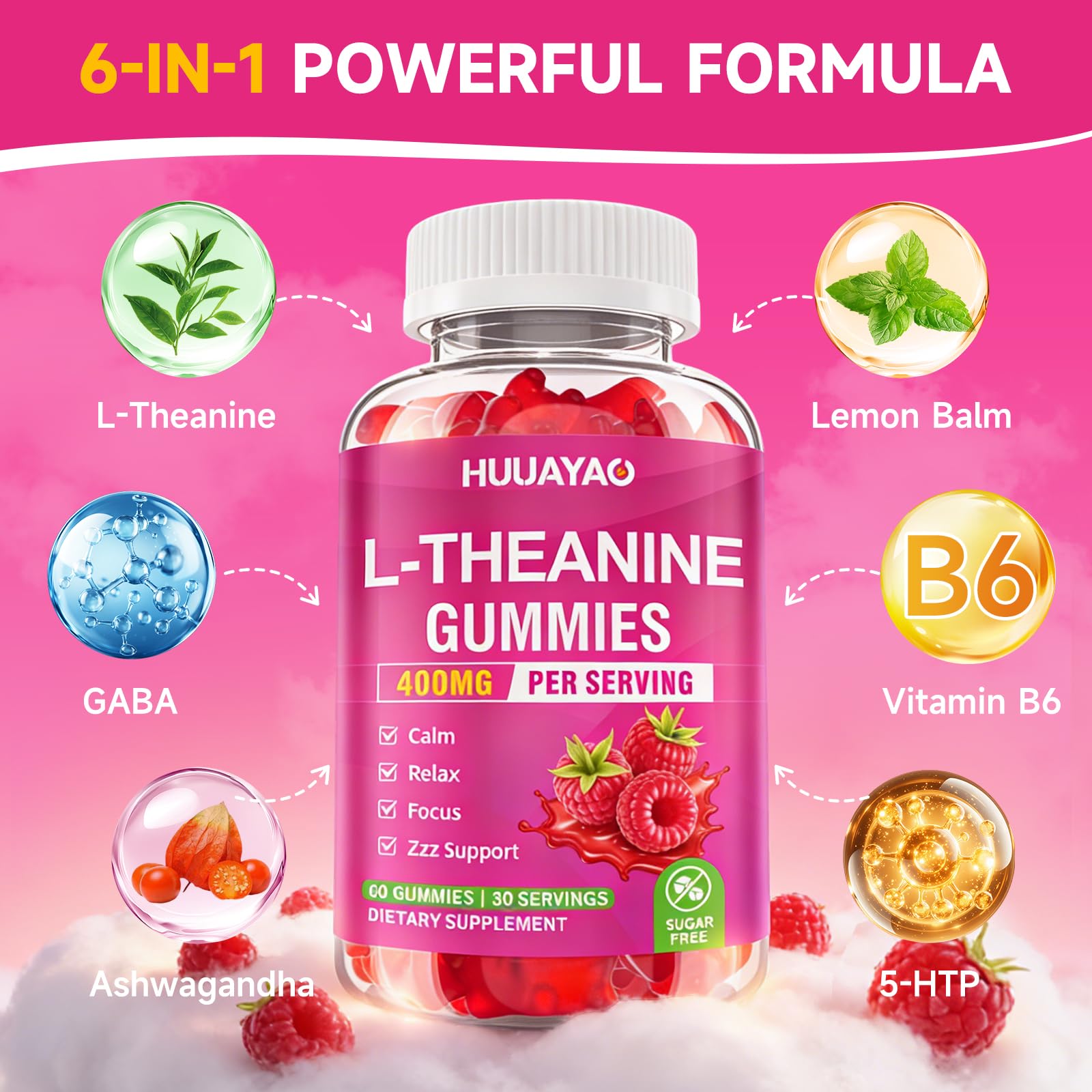 HUUAYAO L-Theanine Gummies ingredients list