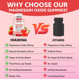 HUUAYAO Magnesium Oxide Gummies 500mg side view of bottle