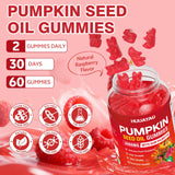 HUUAYAO Pumpkin Seed Oil Gummies with a background of natural ingredients