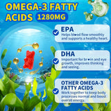 HUUAYAO Vegan Omega-3 Gummies ingredients list on back of the packaging