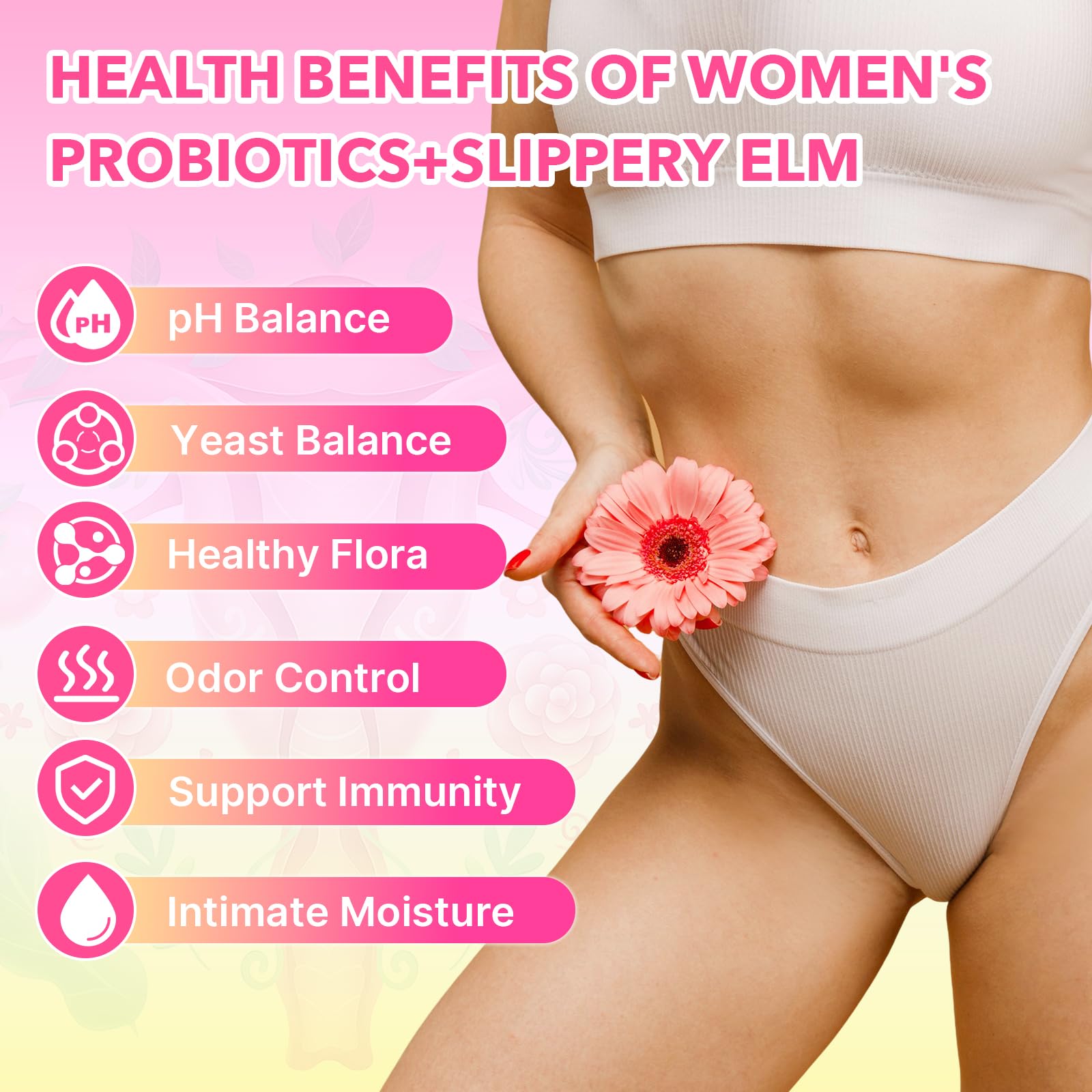 HUUAYAO Women Probiotics Slippery Elm Gummies close-up of gummies
