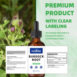 HUXINSK Burdock Root Liquid Extract 60ml label close-up