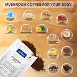 HUXINSK Mushroom Coffee 191g lifestyle scene with coffee
