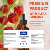 HUXINSK Organic Ashwagandha Liquid Drops 60ml ingredients list