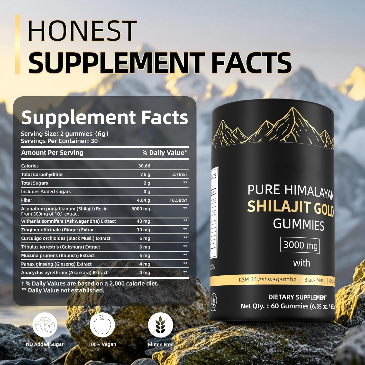 HWAXIGO Shilajit Gummies individual gummy close-up