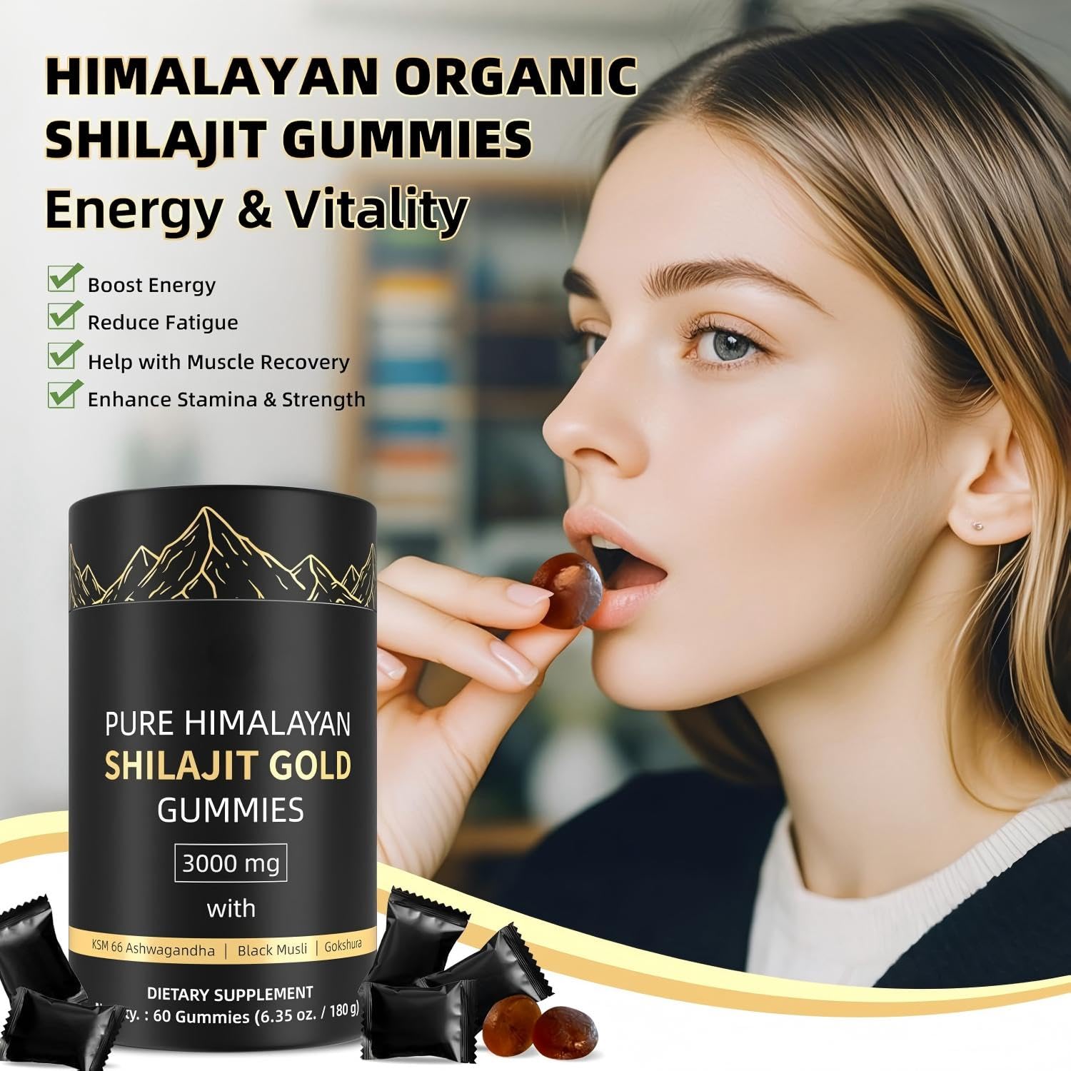 HWAXIGO Shilajit Gummies with fresh ginger and papaya