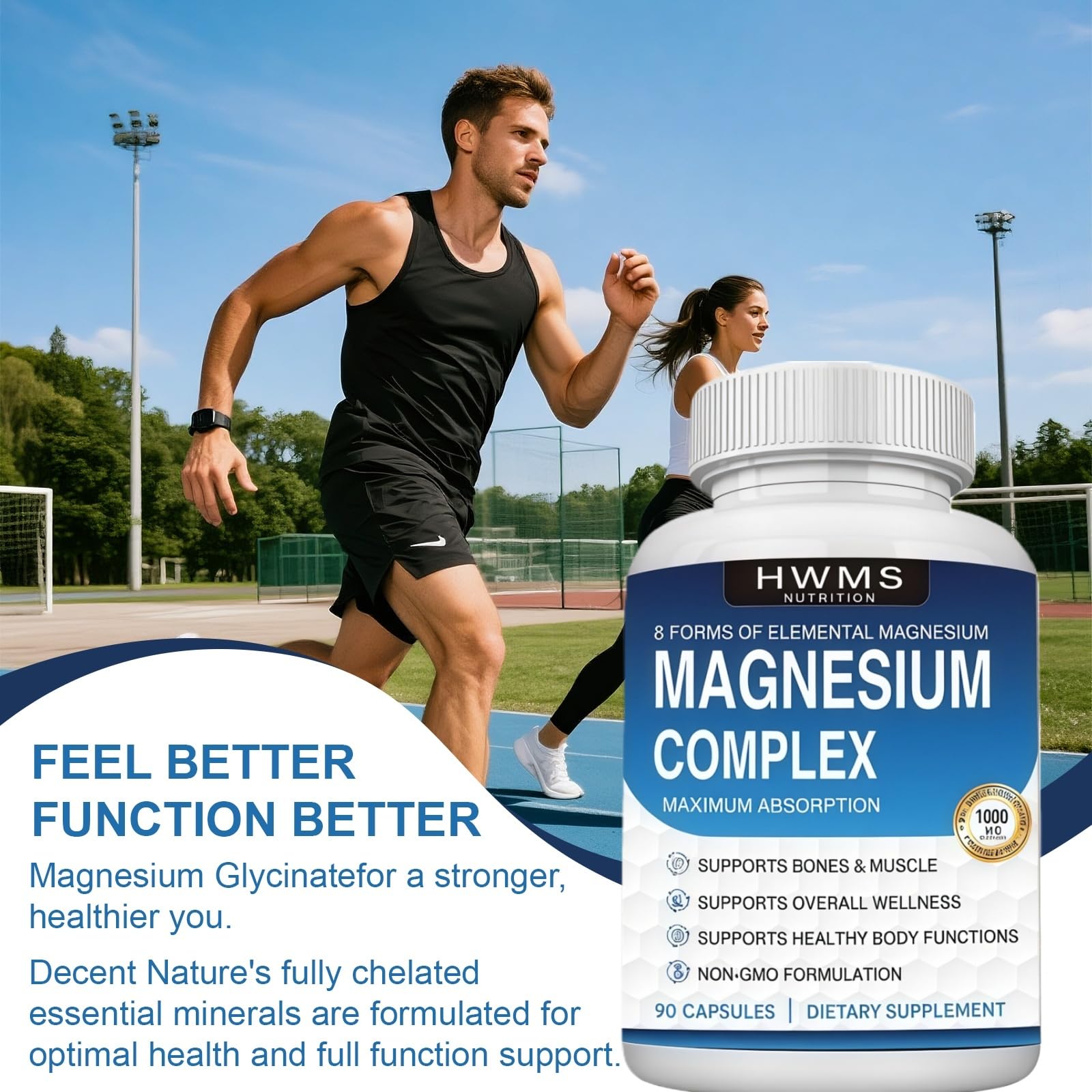 HWMS Magnesium Complex Capsules side view showing capsule details