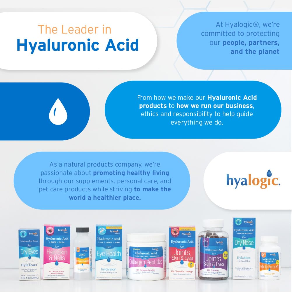 Hyalogic Hyaluronic Acid Gummies with a measuring spoon
