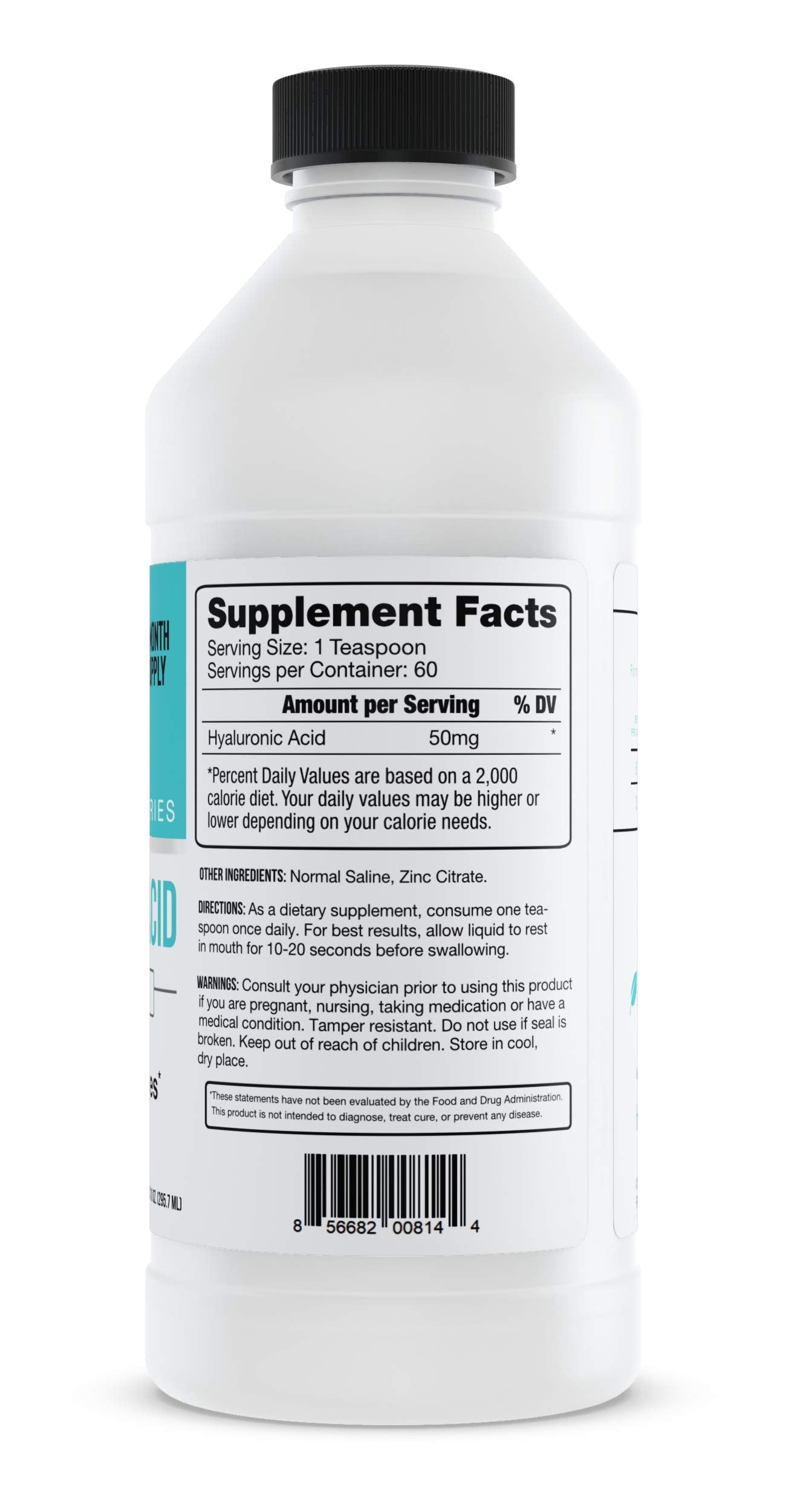 Hyalogic Hyaluronic Acid Liquid Supplement 10 oz bottle with cap