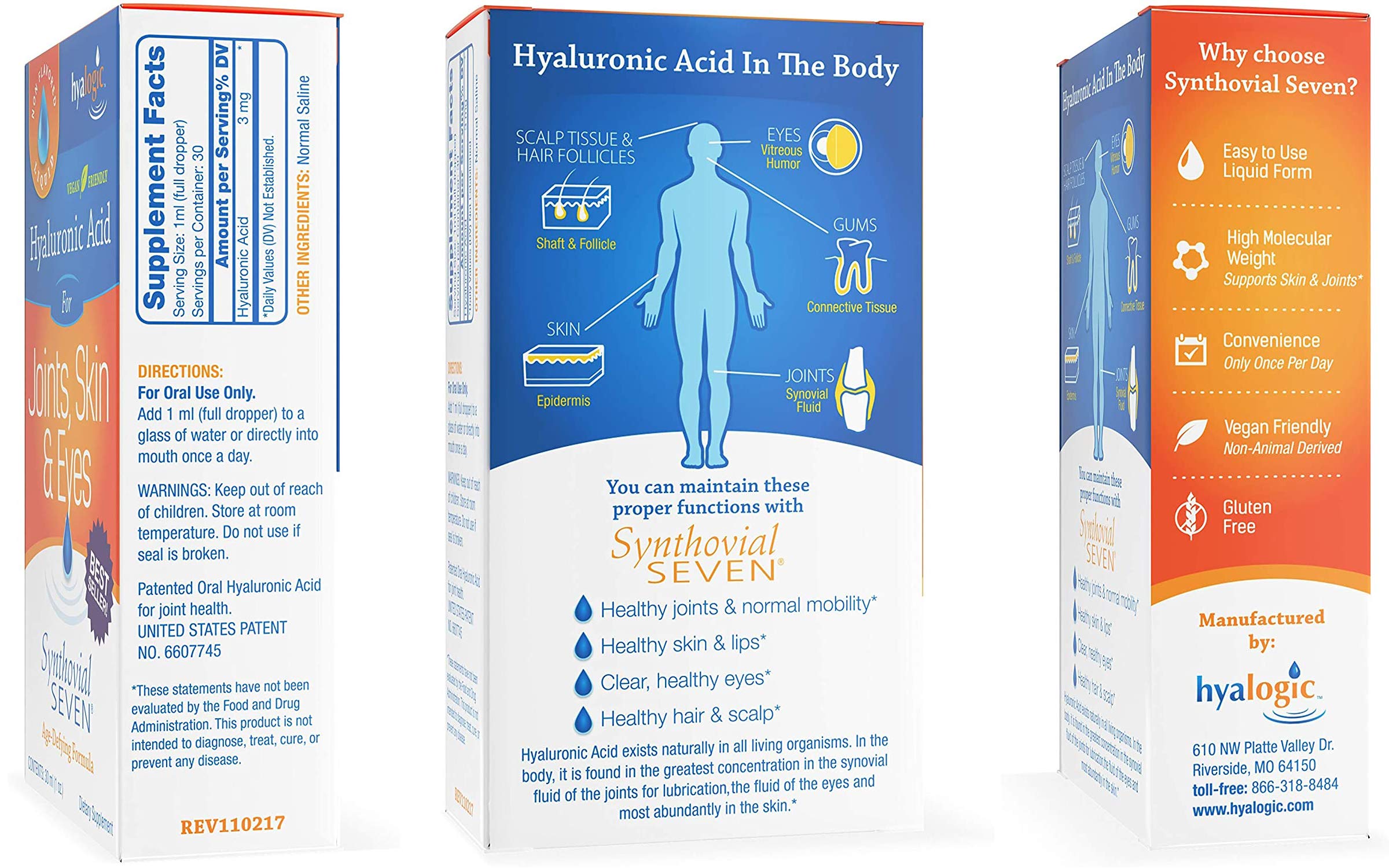 Hyalogic Liquid Synthovial 7 1oz bottle side view