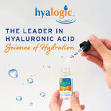 Hyalogic Liquid Synthovial 7 1oz bottle with lip balm on a wooden surface