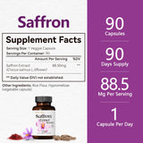 HyberVive Happy Saffron Supplement 88.5mg capsules with measuring spoon
