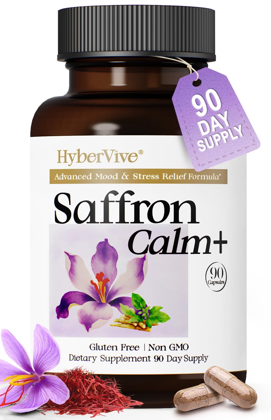 HyberVive Triple-Action Herbal Supplement 60 Capsules front view