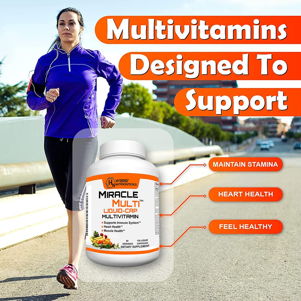Hybrid Nutraceuticals Miracle Multi Liquid Cap Multivitamin 120 Softgels back view
