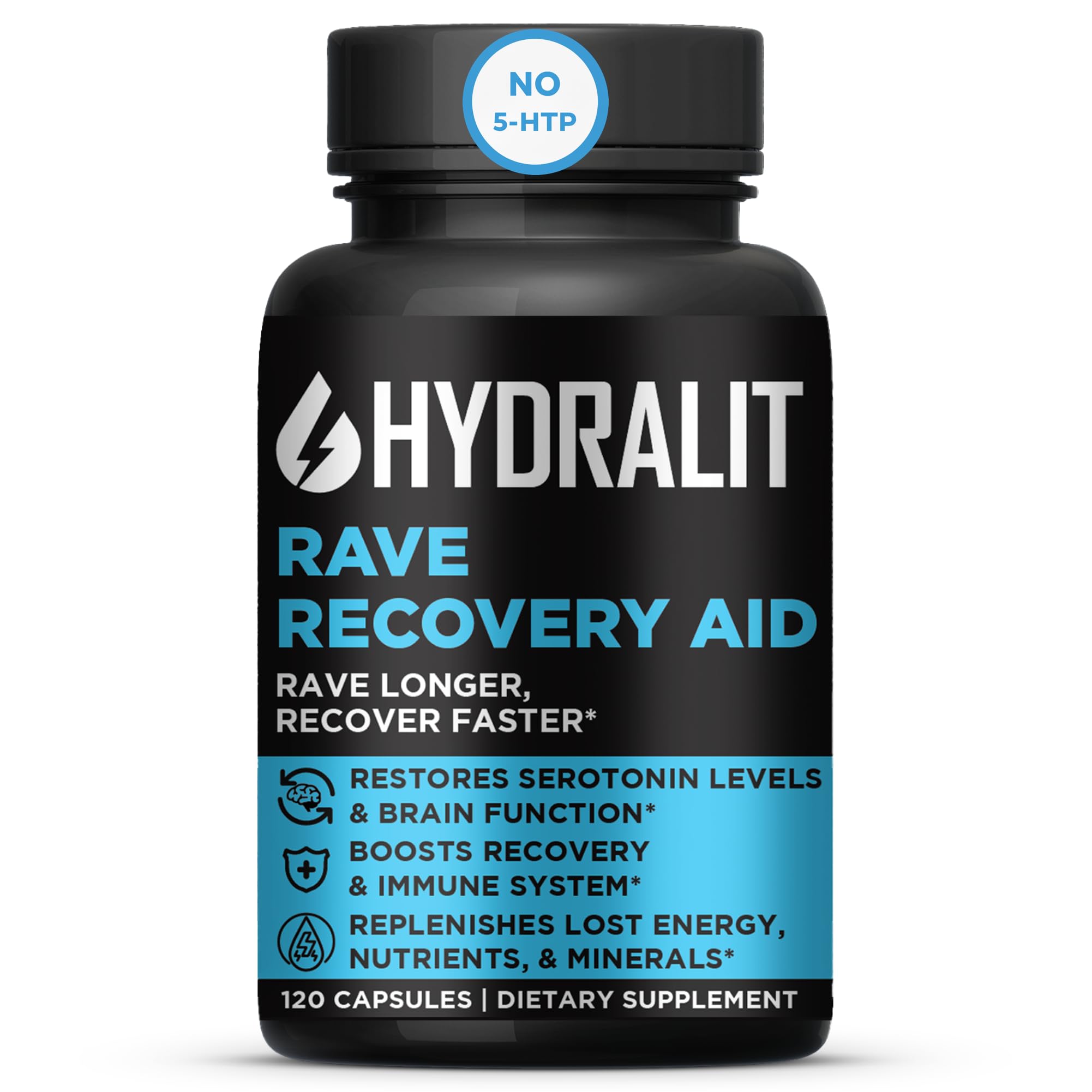 Hydralit 5-HTP Rave use Aid Pills front view