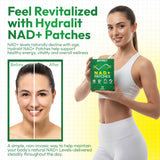 Hydralit NAD+ Patches back view with usage instructions