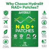 Hydralit NAD+ Patches displayed on a clean surface