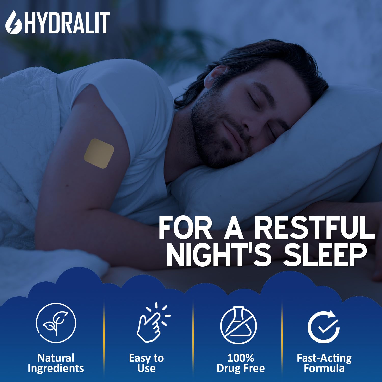 Hydralit Sleep Patch applied to skin