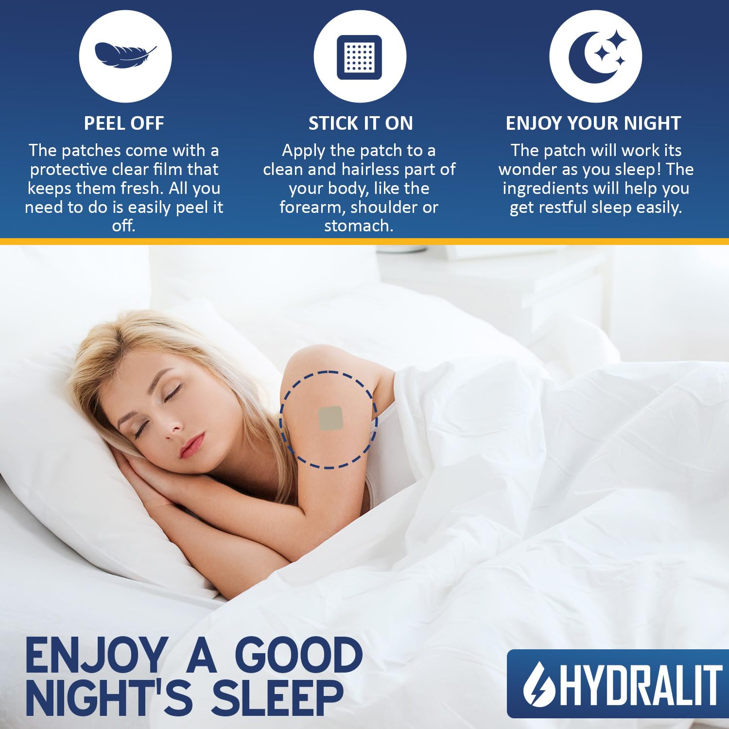 Hydralit Sleep Patches in travel pouch
