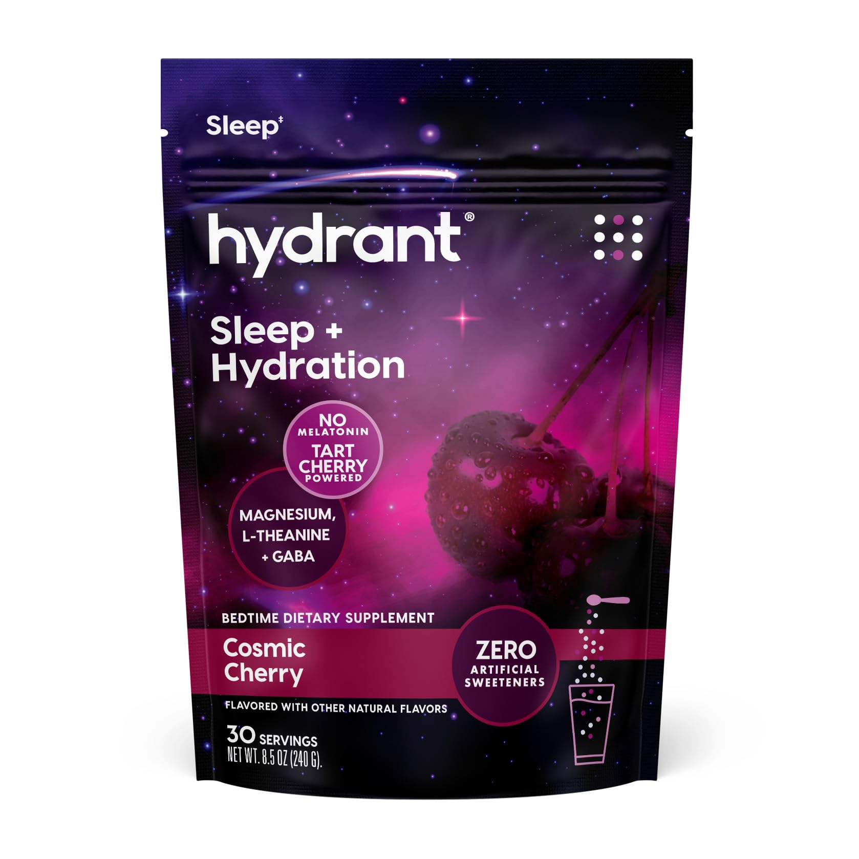 HYDRANT Sleep Aid Powder Cosmic Cherry front view