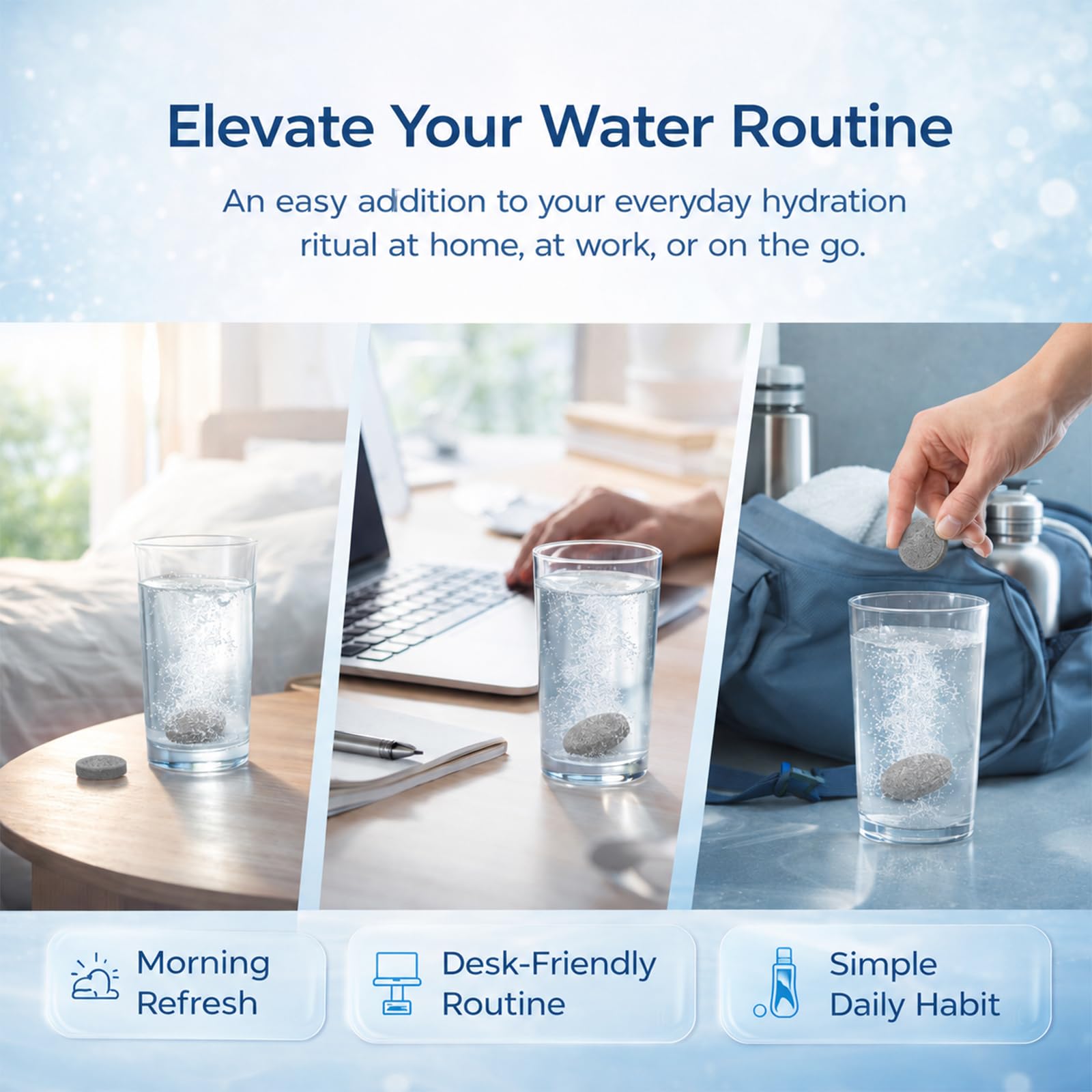 Hydroliv Magnesium Effervescent Tablets on a kitchen counter