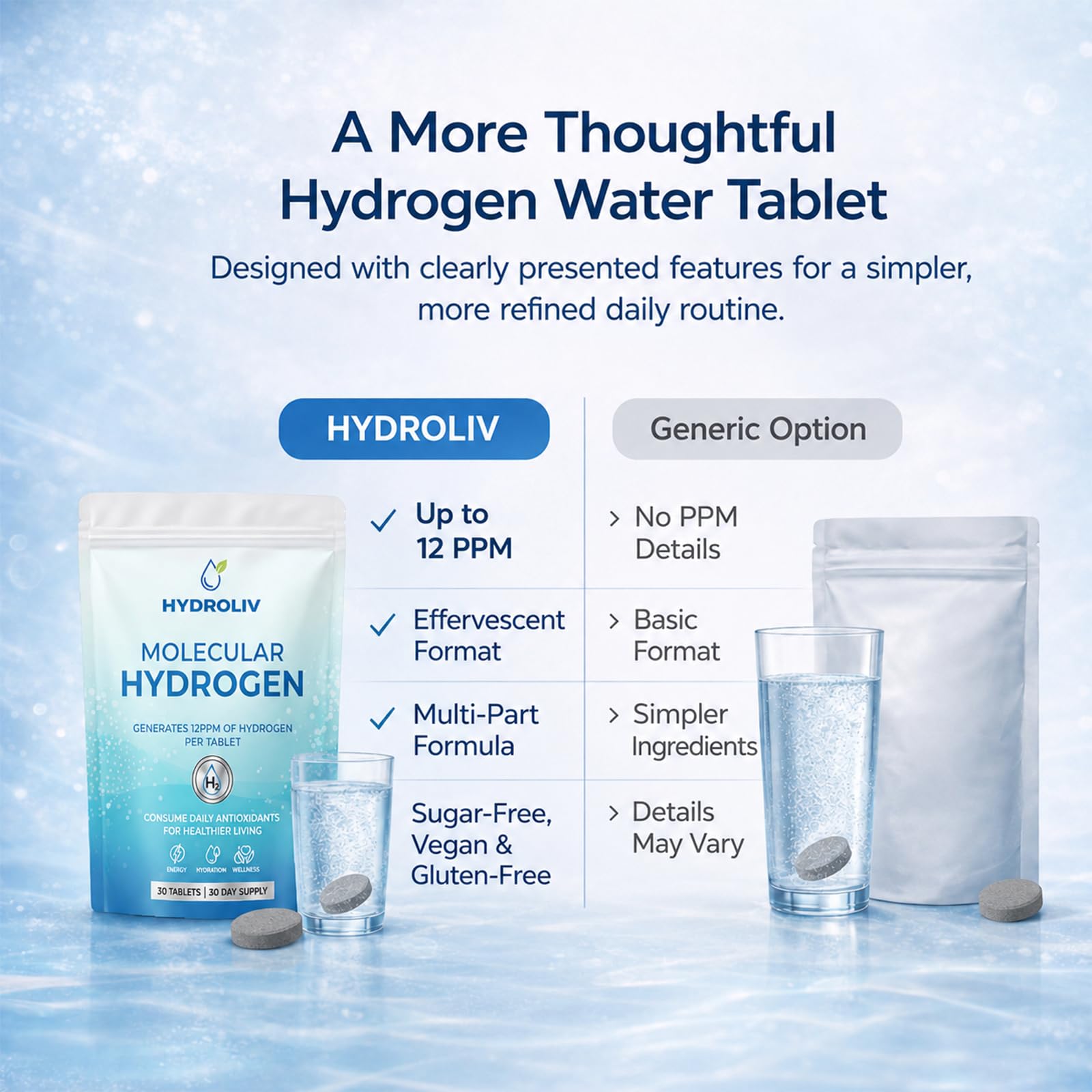 Hydroliv Magnesium Effervescent Tablets with fresh fruits
