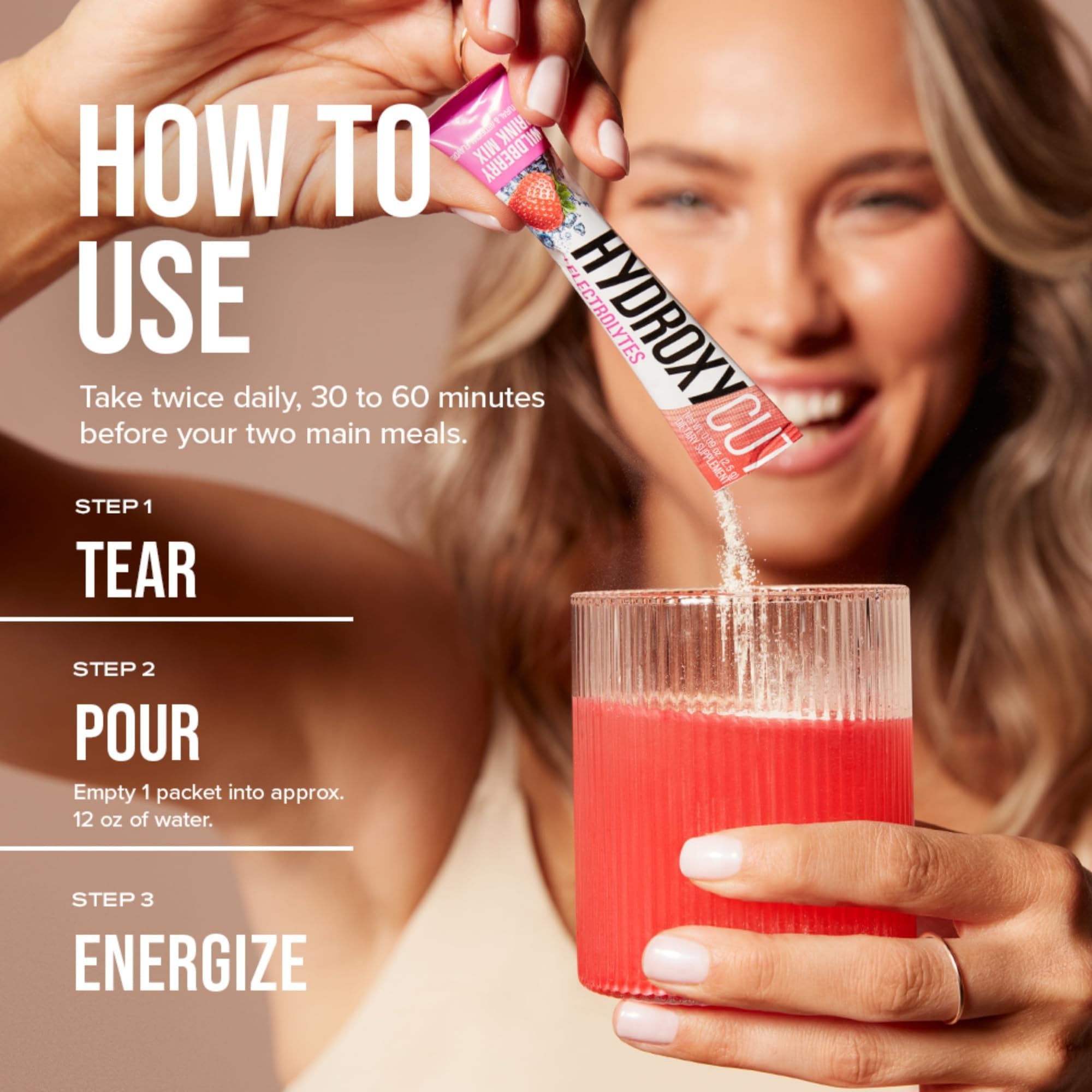 Hydroxycut Drink Mix 71g close-up of powder