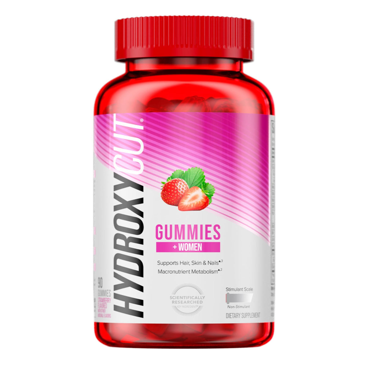 Hydroxycut Gummies +Women 100g front view with packaging