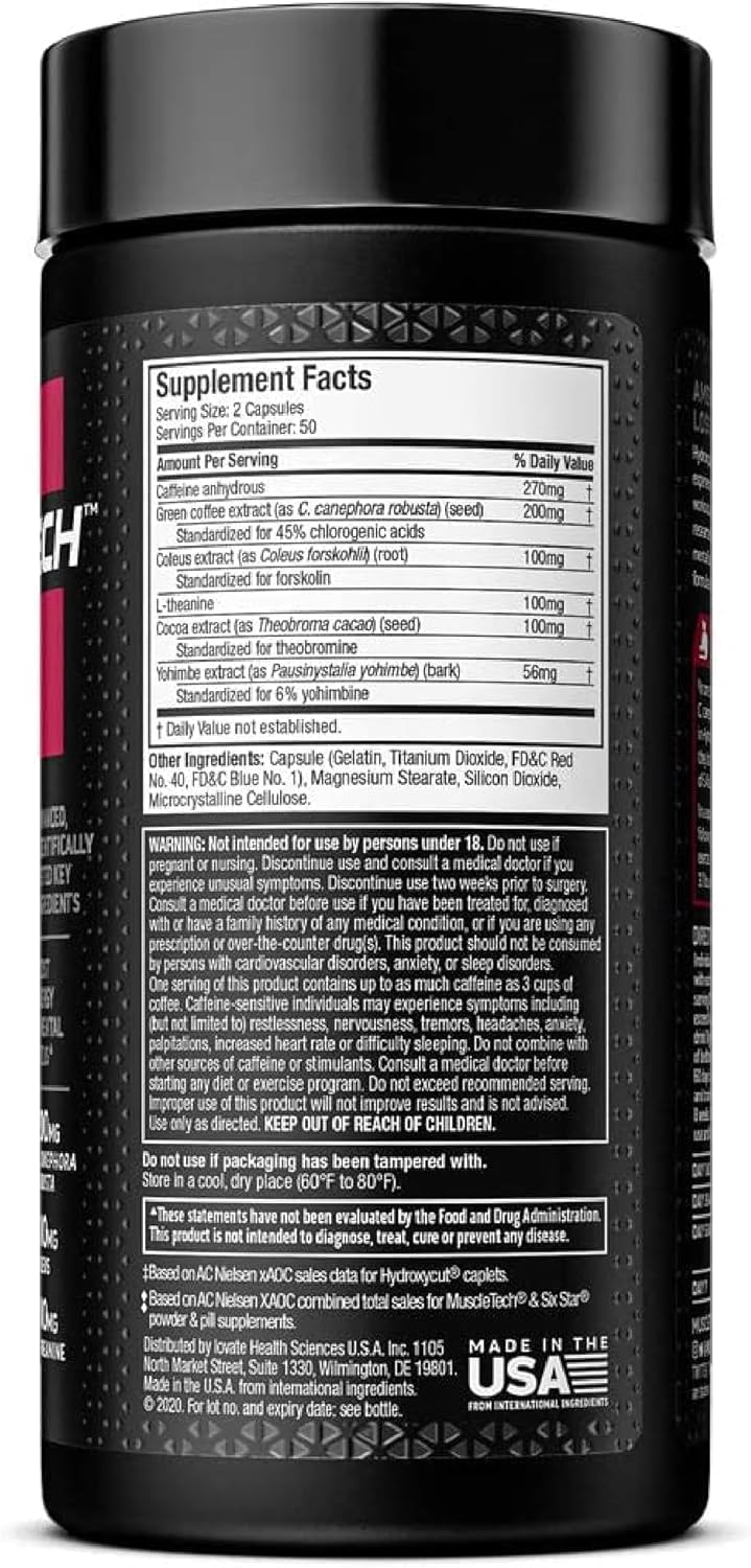 Hydroxycut Hardcore Elite Fat Burner capsules close-up