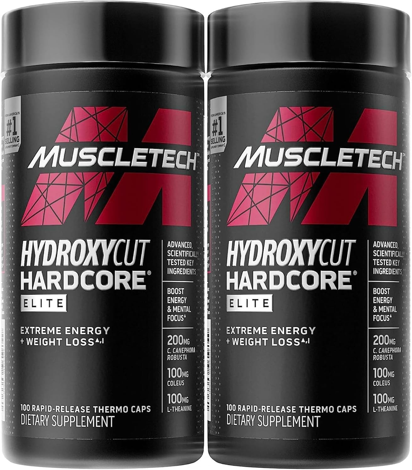 Hydroxycut Hardcore Elite Fat Burner front view with packaging