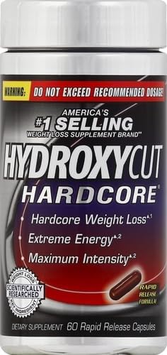 Hydroxycut Hardcore Fat Burner 100g capsules in a bowl