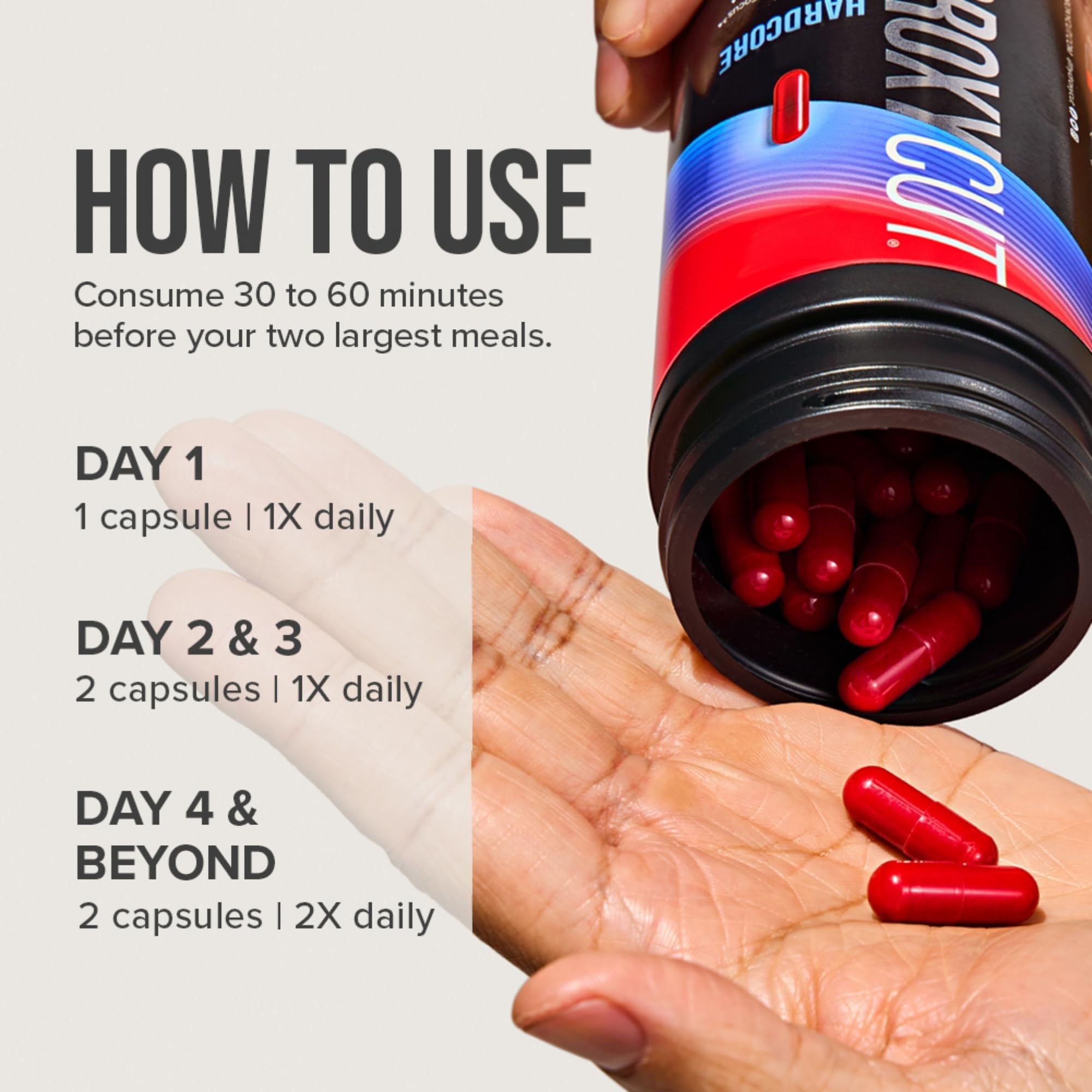 Hydroxycut Hardcore Fat Burner 100g displayed with fitness gear