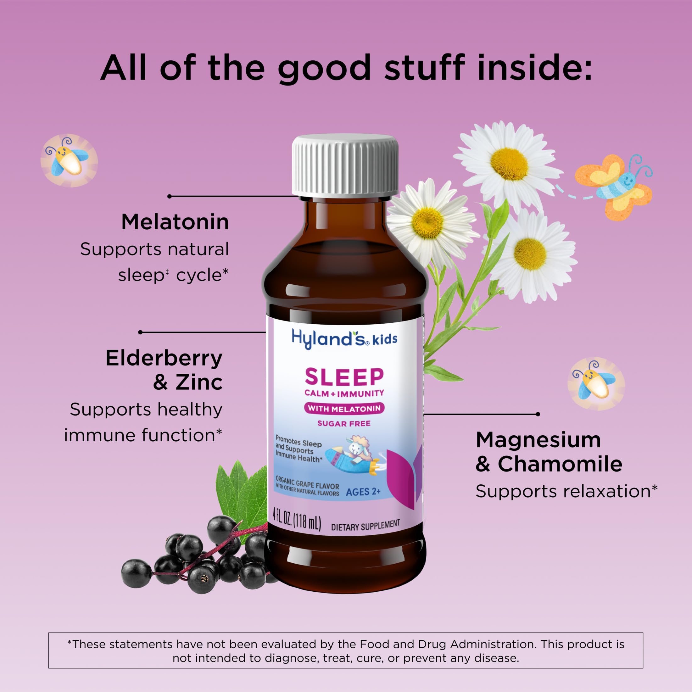 Hyland's Kids Melatonin Sleep + daily wellness Support liquid pour