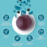 Hyland's Kids Organic Elderberry Plus Gummies displayed with fruits