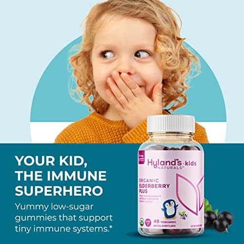 Hyland's Kids Organic Elderberry Plus Gummies in a child's hand