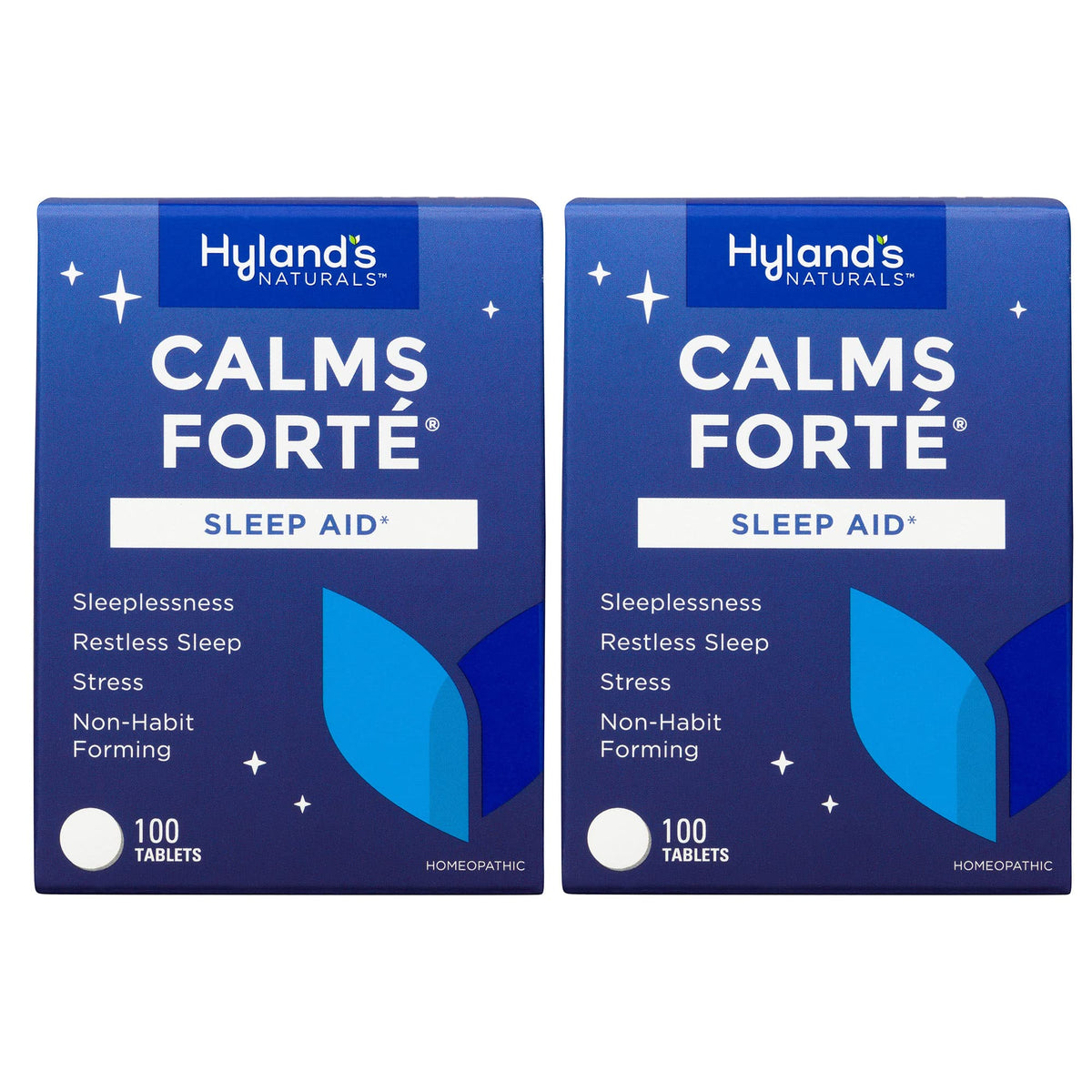Hyland's Sleep Aid Tablets front view, 100 count pack of 2