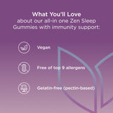 Hyland's Zen Sleep & daily wellness Gummies displayed with fresh berries