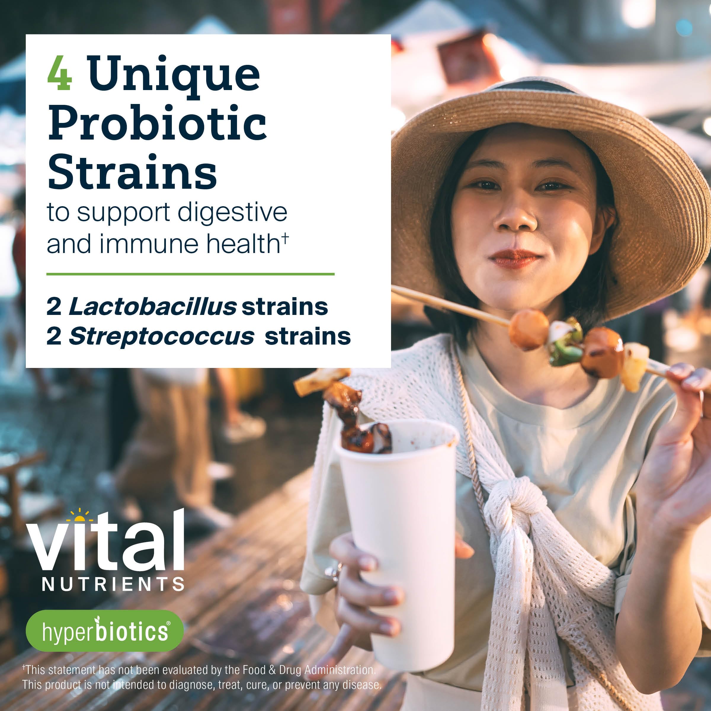 Hyperbiotics Oral Probiotics Mint Chewable Tablets on a table