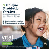 Hyperbiotics Probiotic for Kids chewable tablet in a child's hand