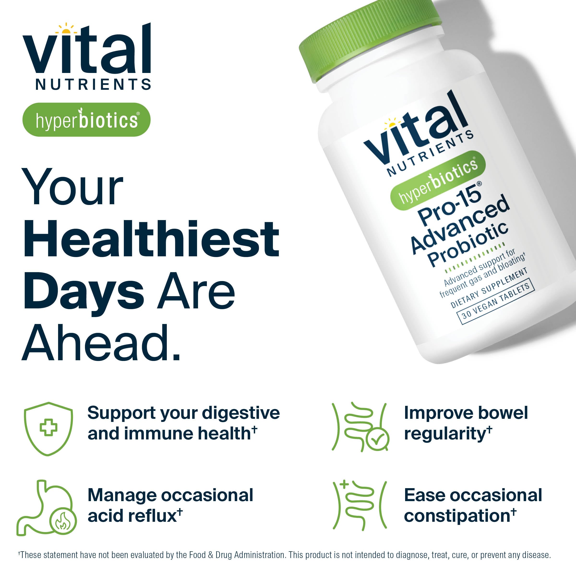 Hyperbiotics Probiotic Supplement label highlighting 15 strains
