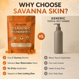 Hyuikiu Savanna Skin Tanning Gummies lifestyle scene with a woman